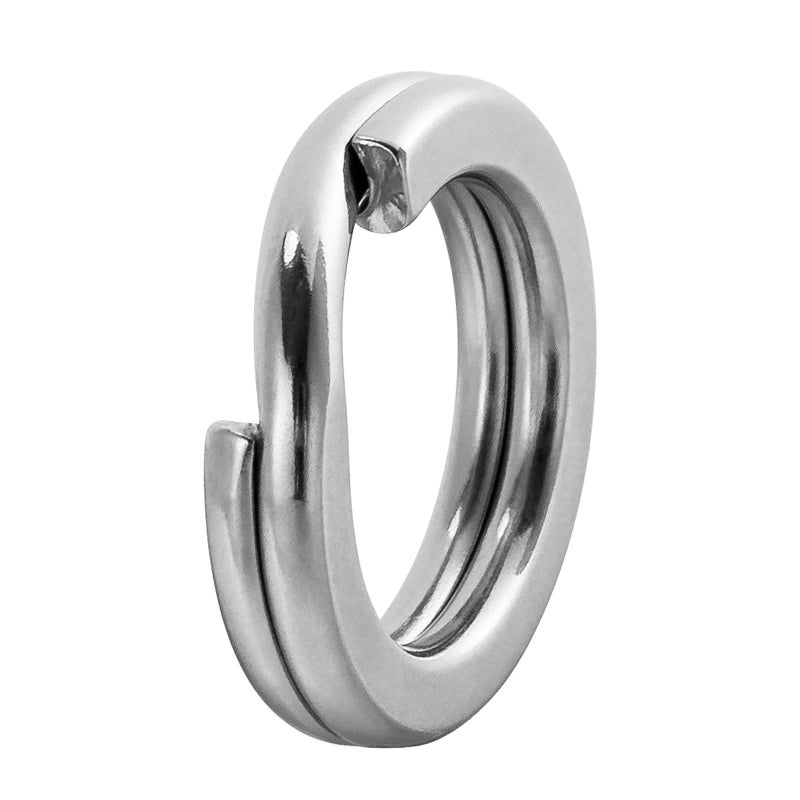 Dr.Fish 20 Pack Split Ring Stainless Steel Hyper Wire Flattened Fishing Lure Rings Heavy Duty Tackle Hook Line Connector Saltwater #8 100LB 10.5mm - Image 1